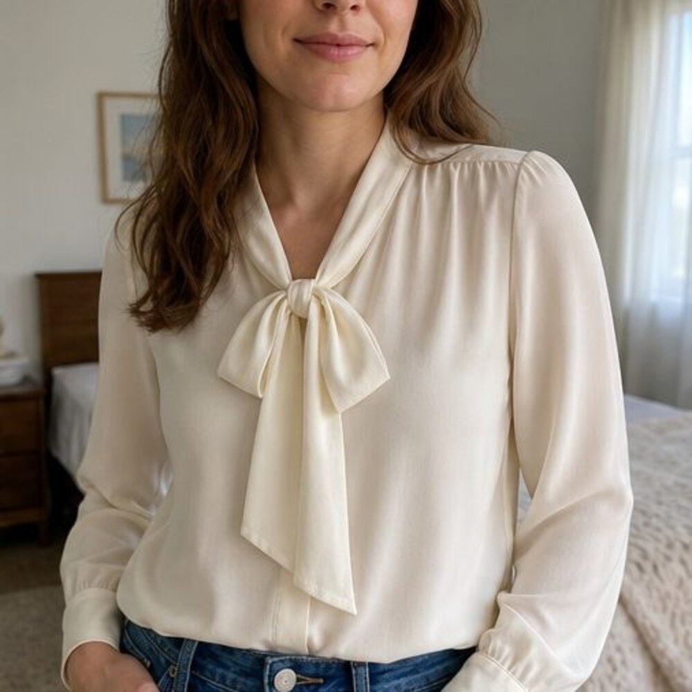 White Button Blouse - Picture 2 of 6